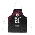 Queensland Papua New Guinea Custom Apron All Black Pacific PNG Tribal Style - Aussie Hoodie