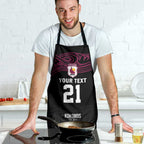 Queensland Papua New Guinea Custom Apron All Black Pacific PNG Tribal Style - Aussie Hoodie