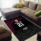Queensland Papua New Guinea Custom Area Rug All Black Pacific PNG Tribal Style