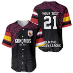 Queensland Papua New Guinea Custom Baseball Jersey All Black Pacific PNG Tribal Style