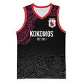 Queensland Papua New Guinea Custom Basketball Jersey All Black Pacific PNG Tribal Style - Aussie Hoodie