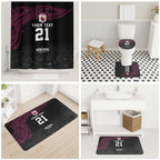 Queensland Papua New Guinea Custom Bathroom Set All Black Pacific PNG Tribal Style - Aussie Hoodie