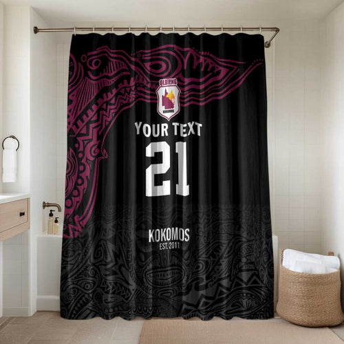 Queensland Papua New Guinea Custom Bathroom Set All Black Pacific PNG Tribal Style - Aussie Hoodie