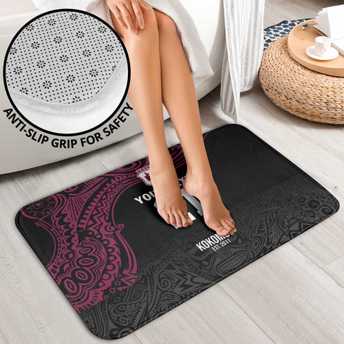Queensland Papua New Guinea Custom Bathroom Set All Black Pacific PNG Tribal Style - Aussie Hoodie