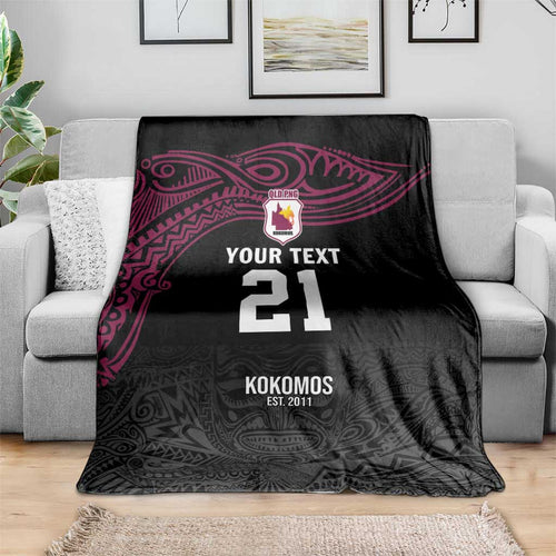 Queensland Papua New Guinea Custom Blanket All Black Pacific PNG Tribal Style