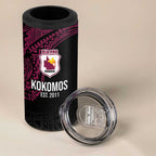 Queensland Papua New Guinea Custom 4 in 1 Can Cooler Tumbler All Black Pacific PNG Tribal Style