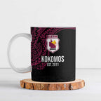 Queensland Papua New Guinea Custom Ceramic Mug All Black Pacific PNG Tribal Style - Aussie Hoodie