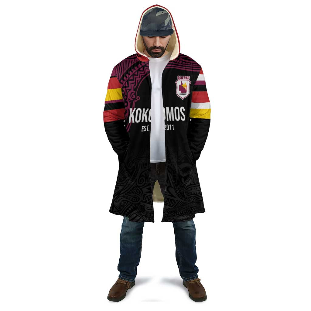 Queensland Papua New Guinea Custom Cloak All Black Pacific PNG Tribal Style - Aussie Hoodie