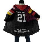 Queensland Papua New Guinea Custom Cloak All Black Pacific PNG Tribal Style - Aussie Hoodie