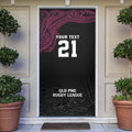 Queensland Papua New Guinea Custom Door Cover All Black Pacific PNG Tribal Style - Aussie Hoodie
