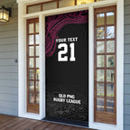 Queensland Papua New Guinea Custom Door Cover All Black Pacific PNG Tribal Style - Aussie Hoodie