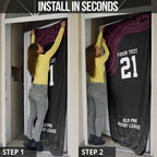 Queensland Papua New Guinea Custom Door Cover All Black Pacific PNG Tribal Style - Aussie Hoodie