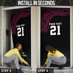 Queensland Papua New Guinea Custom Door Cover All Black Pacific PNG Tribal Style - Aussie Hoodie