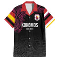 Queensland Papua New Guinea Custom Family Matching Puletasi and Hawaiian Shirt All Black Pacific PNG Tribal Style