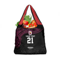 Queensland Papua New Guinea Custom Grocery Bag All Black Pacific PNG Tribal Style