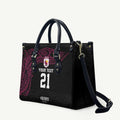 Queensland Papua New Guinea Custom Leather Bag All Black Pacific PNG Tribal Style - Aussie Hoodie