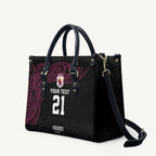 Queensland Papua New Guinea Custom Leather Bag All Black Pacific PNG Tribal Style - Aussie Hoodie