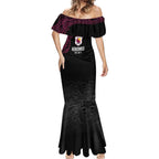 Queensland Papua New Guinea Custom Mermaid Dress All Black Pacific PNG Tribal Style