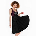 Queensland Papua New Guinea Custom Midi Dress All Black Pacific PNG Tribal Style - Aussie Hoodie