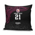 Queensland Papua New Guinea Custom Pillow Cover All Black Pacific PNG Tribal Style - Aussie Hoodie