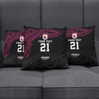 Queensland Papua New Guinea Custom Pillow Cover All Black Pacific PNG Tribal Style - Aussie Hoodie