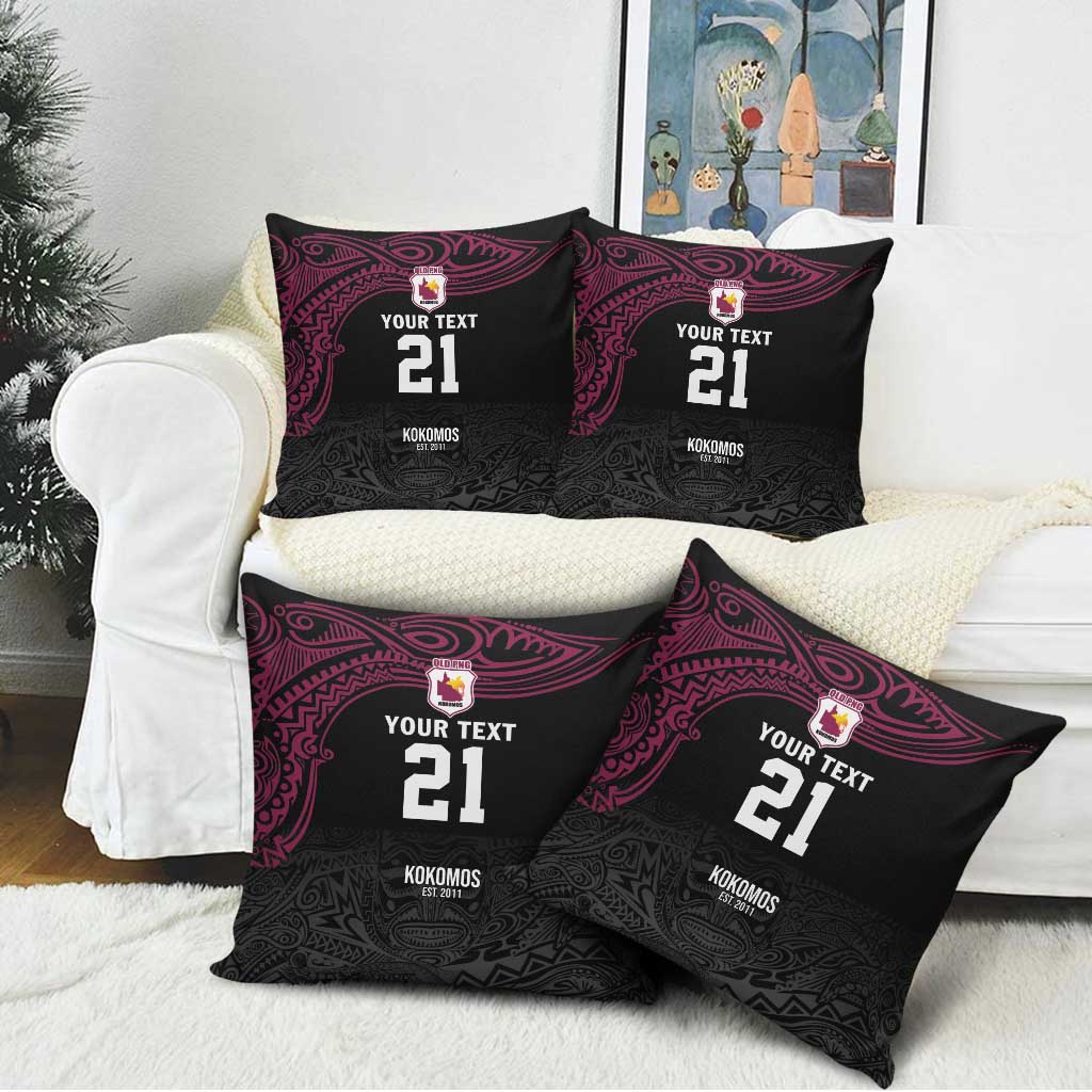 Queensland Papua New Guinea Custom Pillow Cover All Black Pacific PNG Tribal Style - Aussie Hoodie