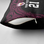 Queensland Papua New Guinea Custom Pillow Cover All Black Pacific PNG Tribal Style - Aussie Hoodie