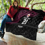 Queensland Papua New Guinea Custom Quilt All Black Pacific PNG Tribal Style