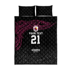 Queensland Papua New Guinea Custom Quilt Bed Set All Black Pacific PNG Tribal Style