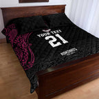 Queensland Papua New Guinea Custom Quilt Bed Set All Black Pacific PNG Tribal Style