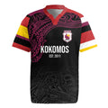 Queensland Papua New Guinea Custom Rugby Jersey All Black Pacific PNG Tribal Style