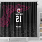 Queensland Papua New Guinea Custom Shower Curtain All Black Pacific PNG Tribal Style