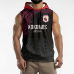 Queensland Papua New Guinea Custom Sleeveless Hoodie All Black Pacific PNG Tribal Style - Aussie Hoodie
