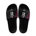 Queensland Papua New Guinea Custom Slide Sandals All Black Pacific PNG Tribal Style - Aussie Hoodie