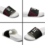 Queensland Papua New Guinea Custom Slide Sandals All Black Pacific PNG Tribal Style - Aussie Hoodie