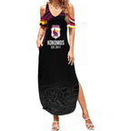 Queensland Papua New Guinea Custom Summer Maxi Dress All Black Pacific PNG Tribal Style