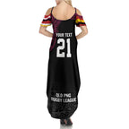 Queensland Papua New Guinea Custom Summer Maxi Dress All Black Pacific PNG Tribal Style