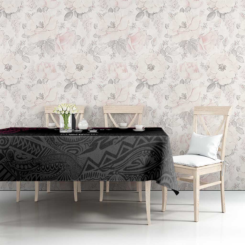 Queensland Papua New Guinea Custom Tablecloth All Black Pacific PNG Tribal Style