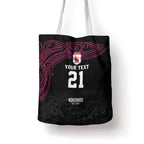 Queensland Papua New Guinea Custom Tote Bag All Black Pacific PNG Tribal Style - Aussie Hoodie