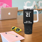 Queensland Papua New Guinea Custom Tumbler With Handle All Black Pacific PNG Tribal Style