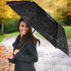 Queensland Papua New Guinea Custom Umbrella All Black Pacific PNG Tribal Style - Aussie Hoodie