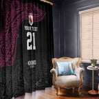 Queensland Papua New Guinea Custom Window Curtain All Black Pacific PNG Tribal Style
