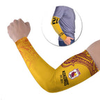 Queensland Papua New Guinea Custom Arm Sleeves All Gold Pacific PNG Tribal Style - Aussie Hoodie