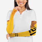 Queensland Papua New Guinea Custom Arm Sleeves All Gold Pacific PNG Tribal Style - Aussie Hoodie