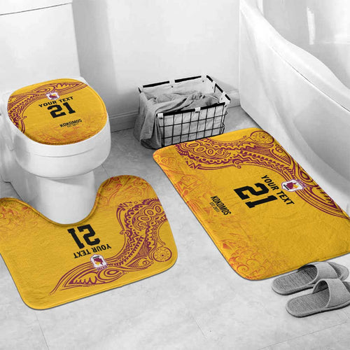 Queensland Papua New Guinea Custom Bathroom Set All Gold Pacific PNG Tribal Style - Aussie Hoodie