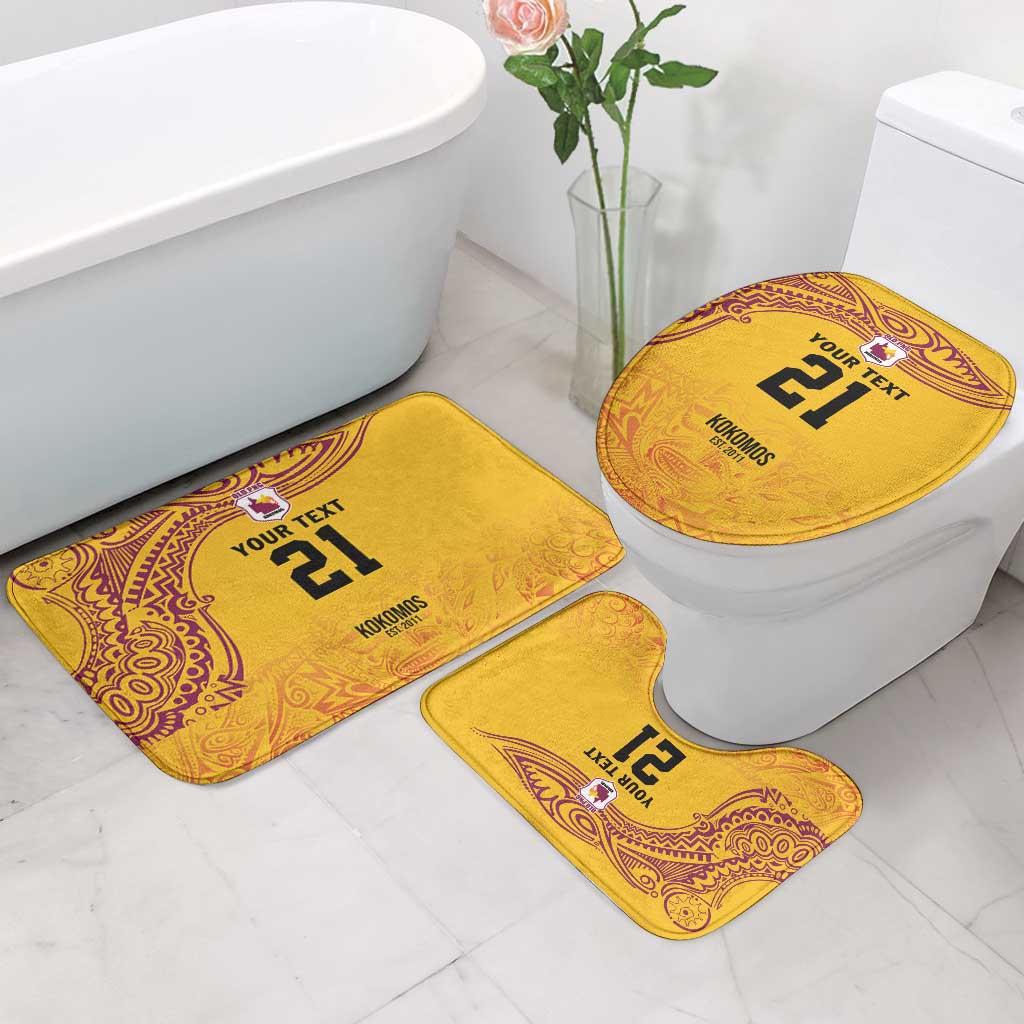 Queensland Papua New Guinea Custom Bathroom Set All Gold Pacific PNG Tribal Style - Aussie Hoodie