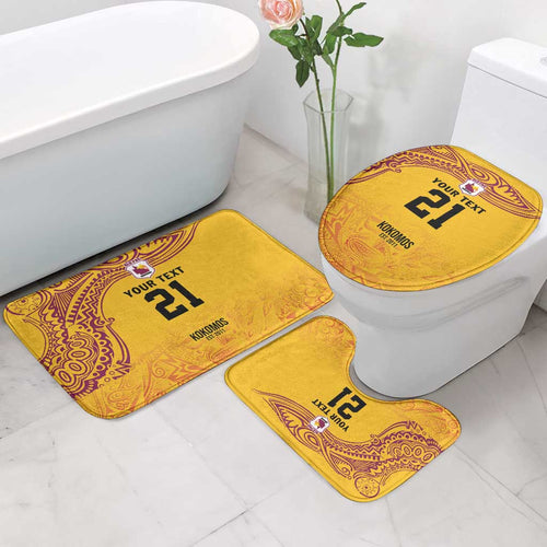 Queensland Papua New Guinea Custom Bathroom Set All Gold Pacific PNG Tribal Style - Aussie Hoodie