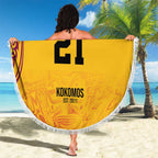 Queensland Papua New Guinea Custom Beach Blanket All Gold Pacific PNG Tribal Style