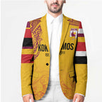 Queensland Papua New Guinea Custom Blazer All Gold Pacific PNG Tribal Style - Aussie Hoodie