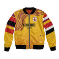 Queensland Papua New Guinea Custom Bomber Jacket All Gold Pacific PNG Tribal Style